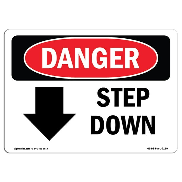 Protect Your Business Made in The USA Down Arrow Step Down with Symbol Construction Site OSHA Waring Sign Rigid Plastic Sign Warehouse & Shop Area Protect Your Business Made in The USA Down Arrow Step Down with Symbol Construction Site OSHA Waring Sign Rigid Plastic Sign Warehouse & Shop Area